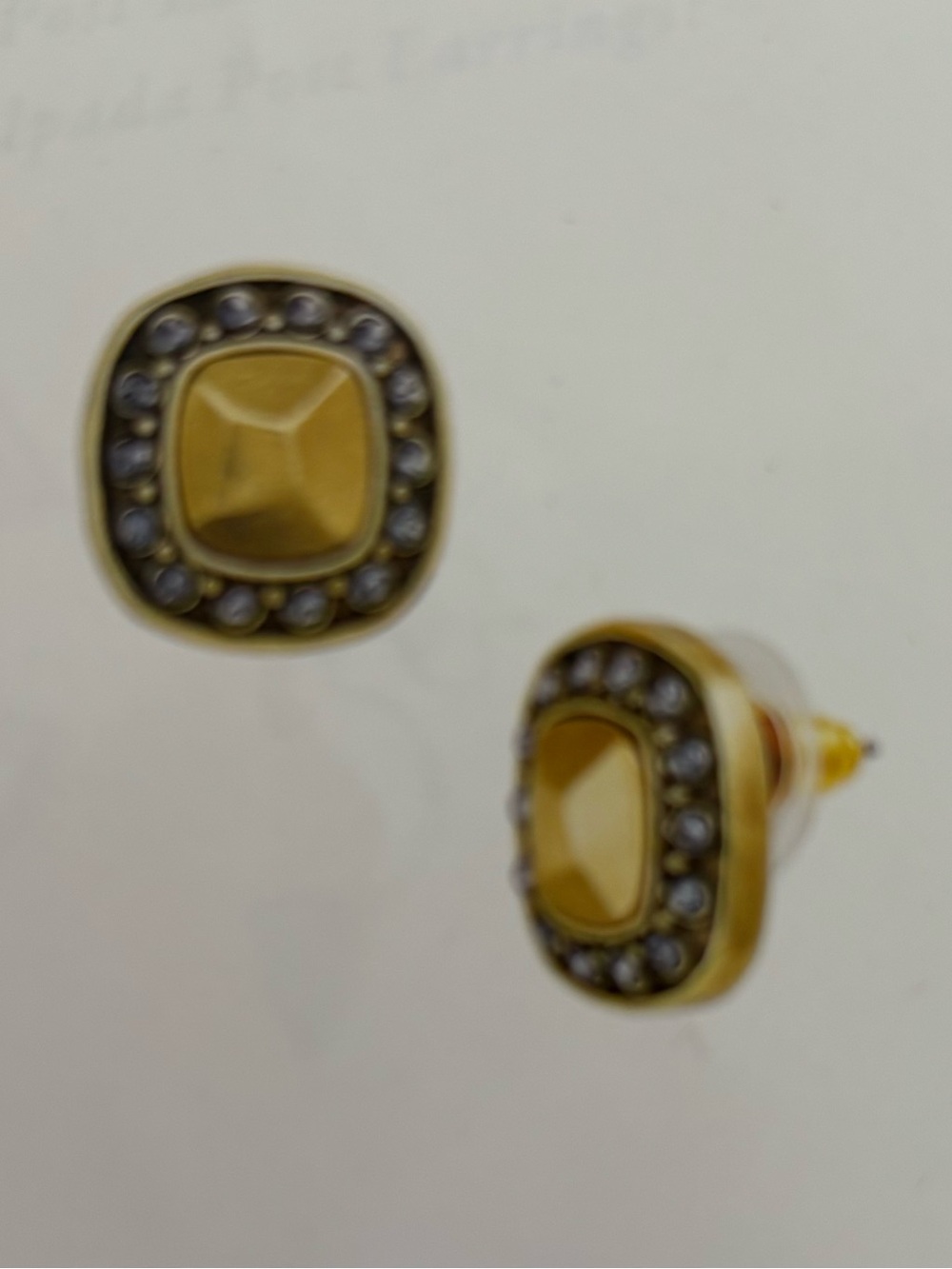 Silpada Brass Stud Earrings with Swarovski Crystals.